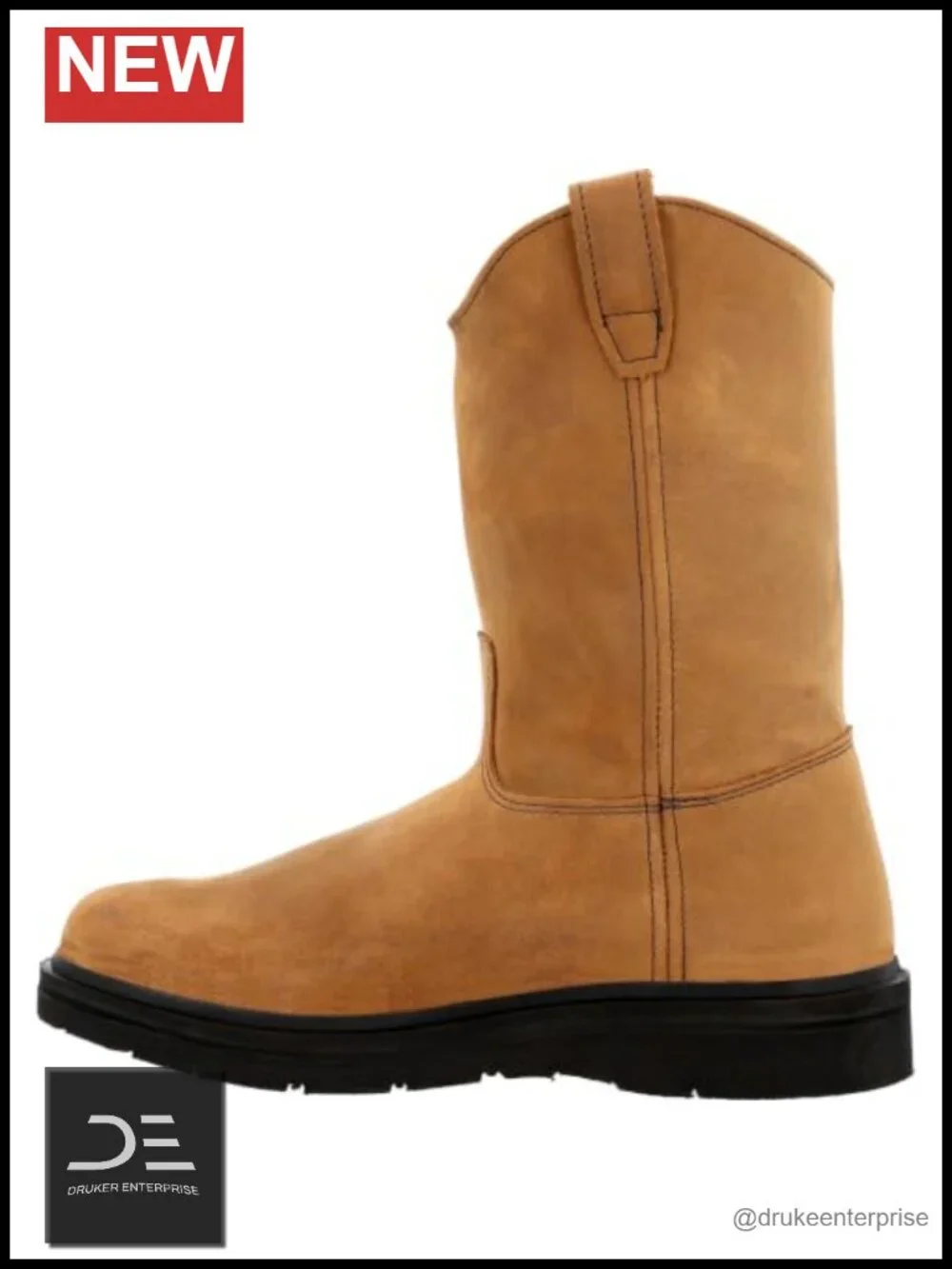 Women's Pull-On Work Boots Leather 11